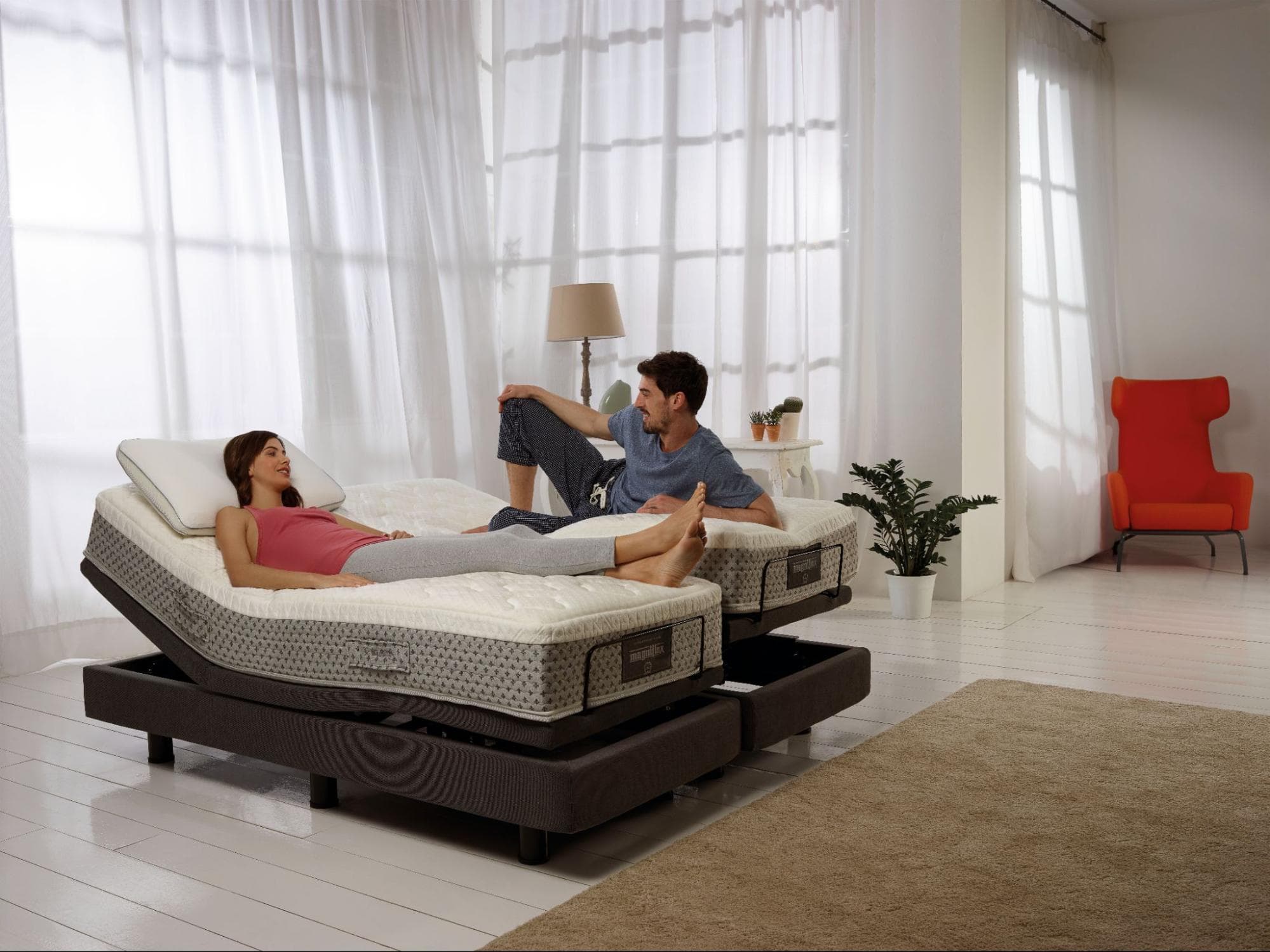 A memory foam pillow being used by a couple, offering personalised comfort and improved sleep alignment for both partners.